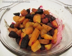 roasted carrots and beets with black walnut oil