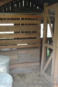 chicken house interior with loft
